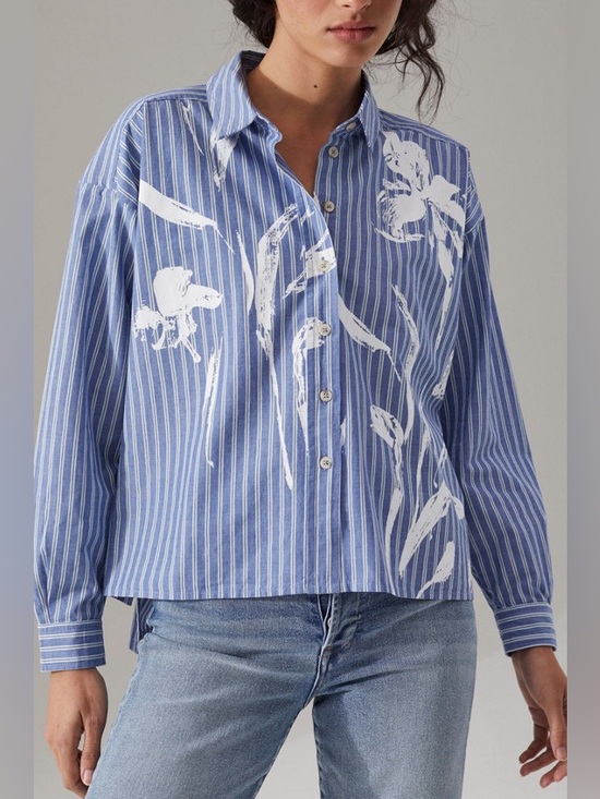 Anthropologie Maeve Alaina Swing Button-Down Shirt - Picture 8 of 9